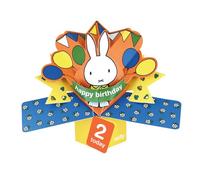 Second Nature Pop Ups Miffy 3D Pop Up 2nd Birthday Card Cute Licensed Character Keepsake 2 Today Card Collectable Greeting Card - 3D Freestanding Design, Eco-Friendly, Nostalgic Cartoon, Keepsake