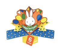 Second Nature Pop Ups Miffy 3D Pop Up 6th Birthday Card Cute Licensed Character Keepsake 6 Today Card Collectable Greeting Card - Nostalgic Design, Branded, Keepsake, Eco-Friendly, Vibrant Colours