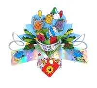 Second Nature Pop Ups Mr. Men Little Miss Happy Birthday To You 3D Pop Up Card Collectable Greeting Card - Nostalgic Character Design, Eco-Friendly, Keepsake, Branded, Easy To Post, Silver Foil