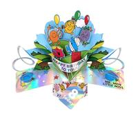 Second Nature Pop Ups Mr. Men Little Miss Happy Birthday To You 8 Today 3D Pop Up 8th Birthday Card Collectable Greeting Card - Vibrant Design, Nostalgic, Cartoon Character, Eco-Friendly, Keepsake