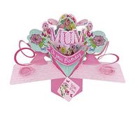 Second Nature Pop Ups - Mum Birthday Card - Pop Up Birthday Card For Mum - 3D Pop-Up Cards - Floral Pink Roses, Surprise Design, Perfect For Mothers, Pink Roses, Butterflies, Keepsake, Heartfelt Gift