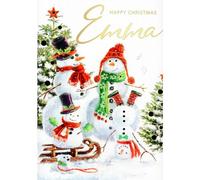 Second Nature Pop Ups Personalised Emma Singing Musical Christmas Card Sound Of Christmas Range XSING037, 16cm x 23cm