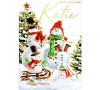 Second Nature Pop Ups Personalised Katie Singing Musical Christmas Card Sound Of Christmas Range XSING057, 16cm x 23cm