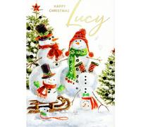 Second Nature Pop Ups Personalised Lucy Singing Musical Christmas Card Sound Of Christmas Range XSING061, 16cm x 23cm