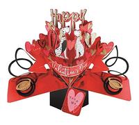 Second Nature Pop Ups VPOP051 Valentine's Day Pop Ups Card Two Dalmatians Dogs
