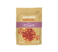 Second Nature Premium, Dog Treats Duck Strips 14x80gm | Soft strip treats made with 90.5% duck, supplied as fourteen 80g pouches.