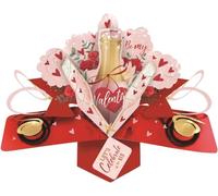 Second Nature Valentine's Day 'Champagne Bottle' Pop Up Card - VPOP053