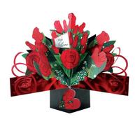 Second Nature Valentine's Day Pop Up Card 'with Love' Lettering & Red Roses, VPOP015A