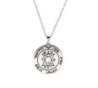 Second Pentacle of Jupiter Pendant for Men and Women of Key of Solomon Seal Wicca Necklaces Stainless Steel Kabbalah Pagan Amulet Protection Jewelry, 0.98 *1.06inch, Stainless Steel, No Gemstone