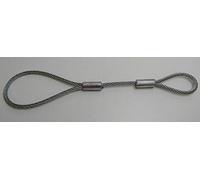 Secondary breakaway coupling for unbraked trailers, 280mm long loop at both ends 5mm wire rope cable for trailers upto 750KGS