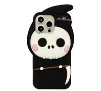 Seconddog 3D Halloween Skeleton Case for iPhone 14 Pro Max 6.7 inch,3D Soft Silicone Anime Funny Cool Weird Ugly Character Full Protective Shockproof Phone Case Cover for Teens Girls Women