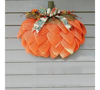 Secondlyt Handmade Fall Pumpkin Wreath, Fall Wreath Pumpkin, Autumn Garland Front Door, Autumn Door Wreaths Halloween Decor, Thanksgiving Fall Wreath Artificial Wreaths Garland for Harvest Festival