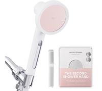 SecondShower Filtered Shower Hand | Clinically Proven for Skin Health, NSF Certified, SPA Grade High Pressure, Seoul Engineered Natural Filtration for Skin & Hair Care, Blossom Pink