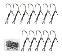 Seconero 12Pcs Ronnie Rigs with Boilie Screws, Curved Barbed Carp Hooks 12#