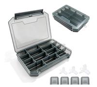 Seconero 2 Pcs Fishing Tackle Box, Plastic Lure Box, Float Fly Box With 30 Fish Hook Protectors, Tackle Boxs With Compartments, 20.5 x 14.5 x 2.7 cm, Fishing Storage for Artificial Lures, Hooks