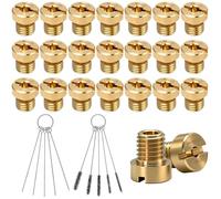 Seconero 21Pcs M6 Carburetor Main Jets with 10Pcs Cleaning Brush Set, Main Jets Kit (50 55 60 65 70 75 80 85 90 95 100 105 110 115 120 125 130 135 140 145 150), Carburettor Main Nozzle for Motorcycles