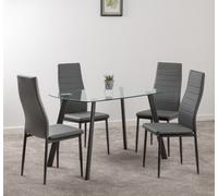 Abbey Dining Set - Grey - Grey