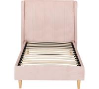 Seconique Amelia 3' Bed - Pink Velvet Fabric, Pink