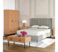 Seconique Amelia 4Ft6 Double Bed Frame In Dark Grey Fabric