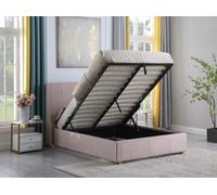 Seconique Bed Amelia Plus 4ft6 Double Ottoman Lift-Up Storage Pink Velvet 135x190 cm
