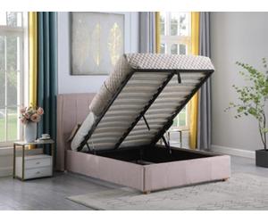 Seconique Amelia Plus 4Ft6 Double Storage Lift Bed Frame In Pink Velvet Fabric