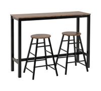 Seconique Athens Breakfast Bar Table and 2 Chairs Set in Acacia Effect, none