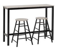 Seconique Athens Breakfast Bar Table and 2 Chairs Set in Concrete Effect