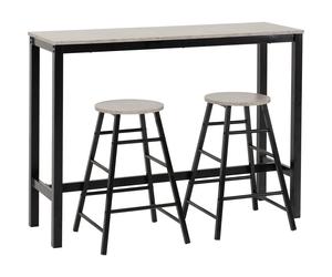 Seconique Athens Breakfast Bar Table and 2 Chairs Set in Concrete Effect