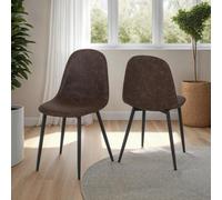 Seconique Athens Chair Brown Faux Leather Priced Per Pair