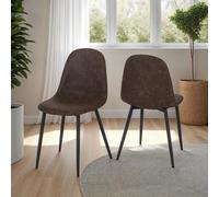 Athens Chair Brown Faux Leather Priced per PAIR
