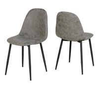 Seconique Athens Dining Chair Set of 2 in Grey Pu