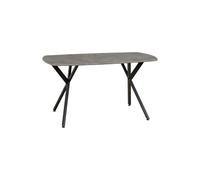 Seconique Athens Black Metal Frame Dining Table - Concrete Effect Top