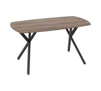 Seconique Athens Rectangular Dining Table - L80 X W140 X H75 Cm - Medium Oak Effect/black