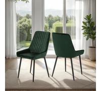 Seconique Avery Dining Chair Set of 2 in Emerald Green Velvet, none