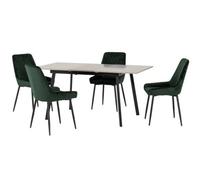 Avery Rectangular Extendable Dining Table With 4 Chairs Green