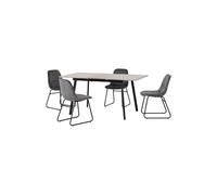 Avery Extending Dining Set with Lukas Chairs - concrete effect table and grey chairs