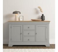 Seconique Bordeaux 2 Door 3 Drawer Sideboard (Fully Assembled) in Light Grey Seconique Light Grey