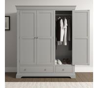 Seconique Bordeaux 3 Door Wardrobe (Part Assembled) in Light Grey Seconique Light Grey