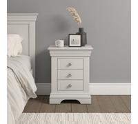Seconique Bordeaux 3 Drawer Bedside Ivory Fully Assembled