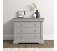 Seconique Bordeaux 3 Drawer Chest Pebble Grey Fully Assembled