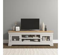 Seconique Bordeaux Large Tv Stand Ivory & Oak Fully Assembled