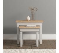Seconique Bordeaux Nest Of 2 Tables Ivory And Oak Fully Assembled