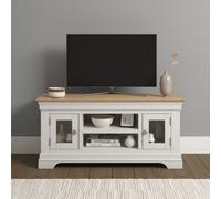 Seconique Bordeaux Small Tv Stand Ivory And Oak Fully Assembled