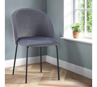 Seconique Boston Chairs Grey Velvet Box Of 4