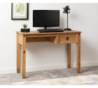 Seconique Budget Mexican Study Desk - Distressed Waxed Pine, Brown