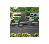 Seconique Cedar 4pc Garden Set in Black Seconique Black