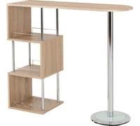 Seconique Charisma Home Drinks Cocktail Bar Table In Sonoma Oak Effect Finish And Chrome