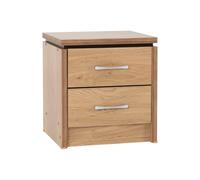 Seconique Charles 2 Drawer Bedside in Light Brown Seconique Light Brown