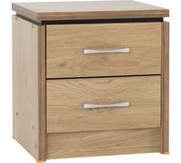 Seconique Charles 2 Drawer Bedside in Oak Effect Veneer