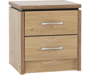 Seconique Charles 2 Drawer Bedside in Oak Effect Veneer
